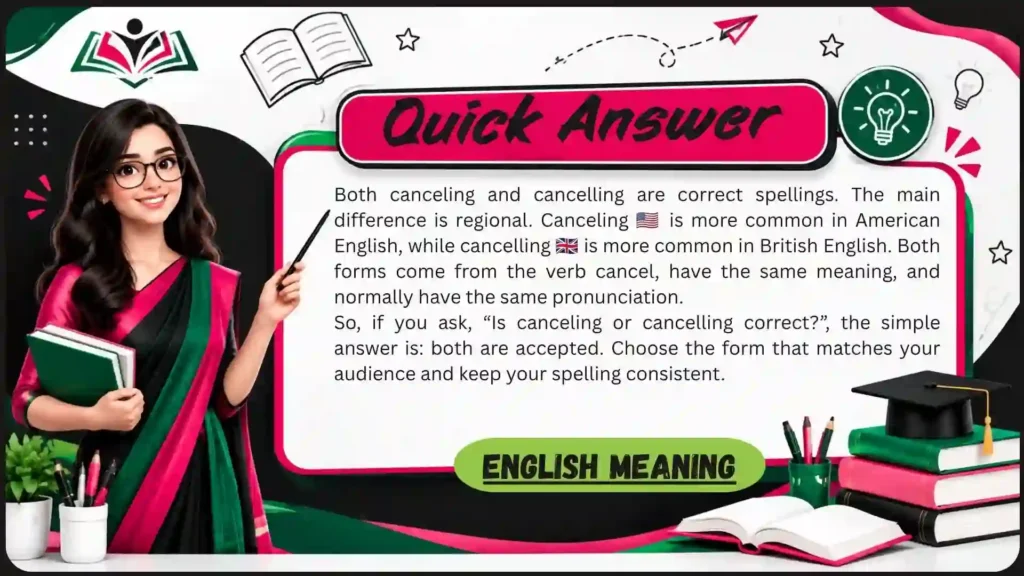 What Does “Canceling or Cancelling” Mean